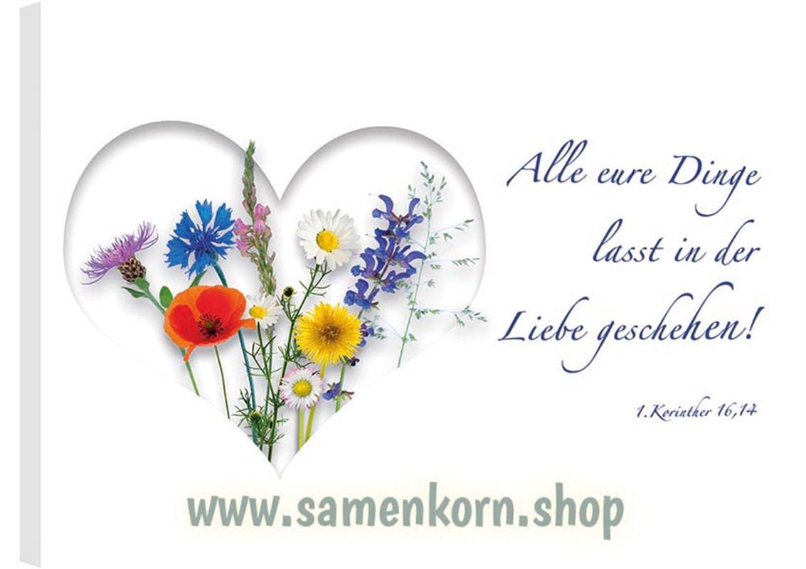 Leinwand - Wiesenblumen im Herz Leinwand - Wiesenblumen im Herz