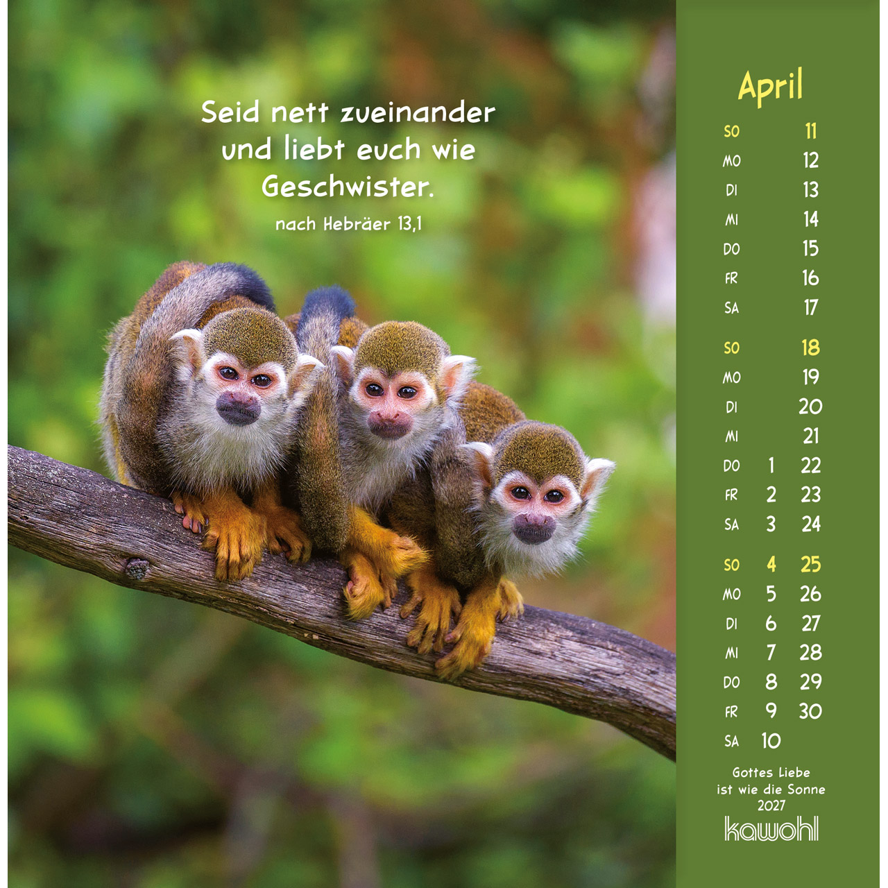 Aufstellkalender - Gottes Liebe ist wie die Sonne 2027