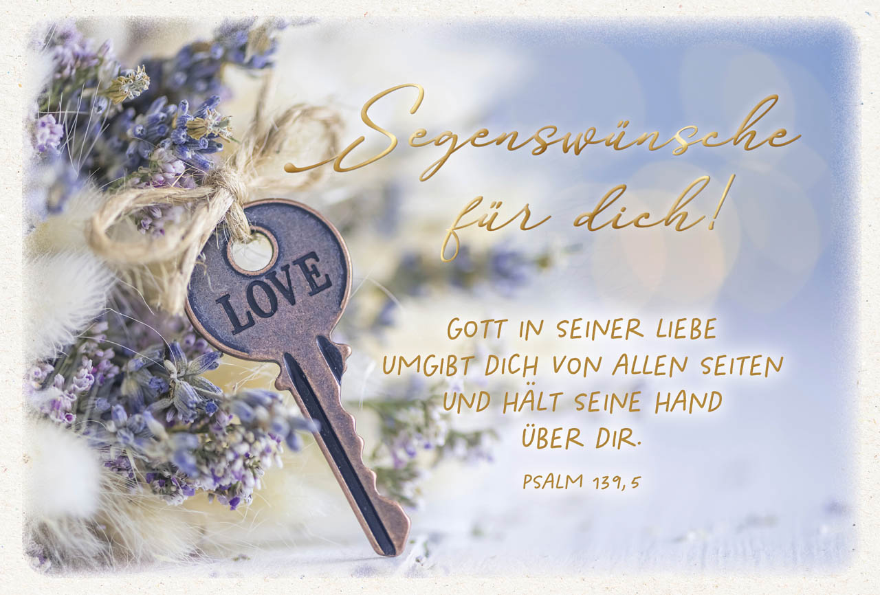 Postkarte Geb. Love Schlüssel GF Postkarte Geb. Love Schlüssel GF