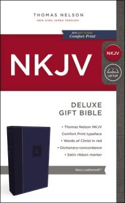NKJV - Imitation Leather, Blue - Deluxe Gift Bible