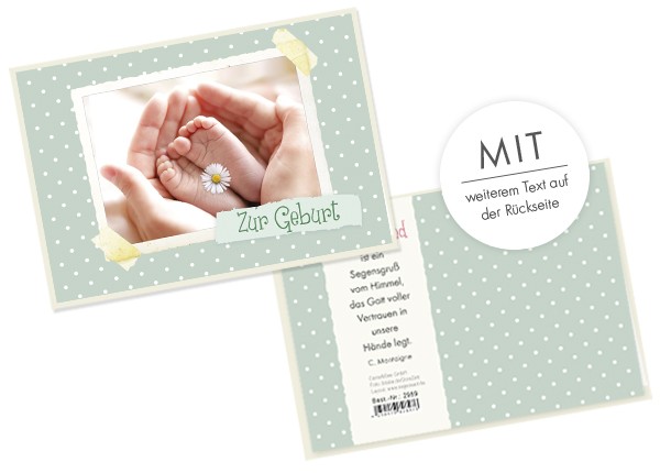 Doppelkarte-Zur-Geburt-F-sse-2959 Doppelkarte - Zur Geburt (Füße)