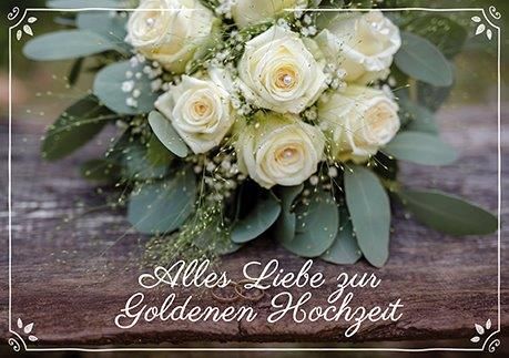 Faltkarte - Alles Liebe zur Goldenen Hochzeit Faltkarte - Alles Liebe zur Goldenen Hochzeit