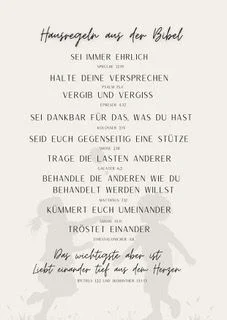 Poster - Hausregeln aus der Bibel - A3