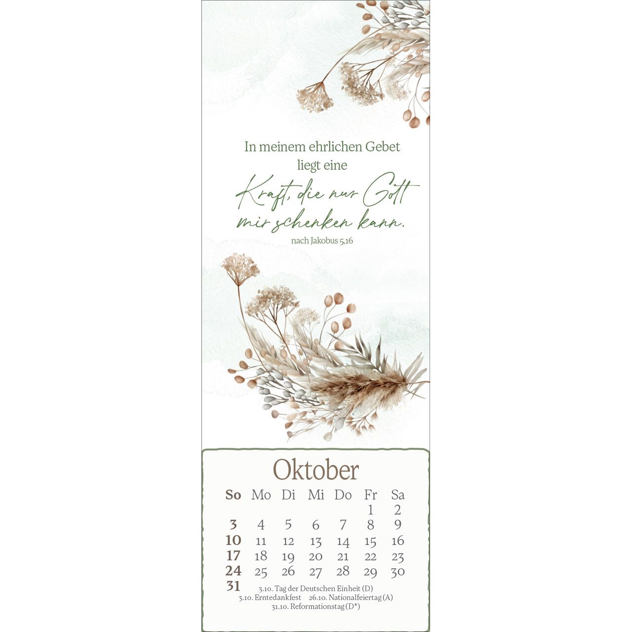 Lesezeichen-Kalender - Vor dir leg ich, was mich bewegt 2027