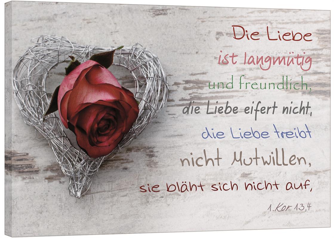 Leinwand - Silberherz mit Rose Leinwand - Silberherz mit Rose