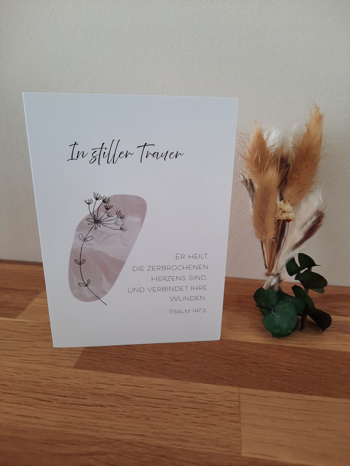 Doppelkarte - In stiller Trauer, Psalm 147,3 Doppelkarte - In stiller Trauer, Psalm 147,3