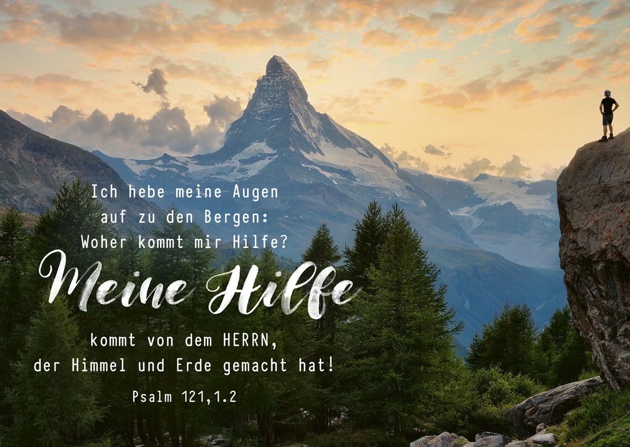 Postkarte - Ich hebe meine Augen auf zu den Bergen