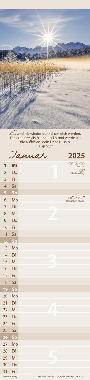 Streifenkalender - Für Alle 2025