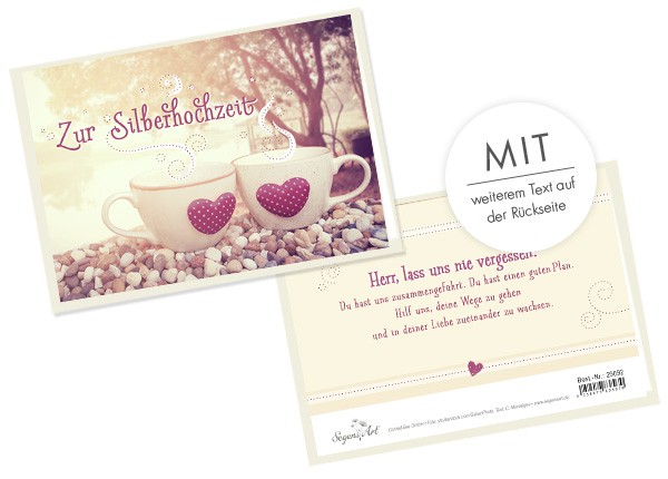 Doppelkarte-Zur-Silberhochzeit-Tassen-29092_2 Doppelkarte - Zur Silberhochzeit (Tassen)