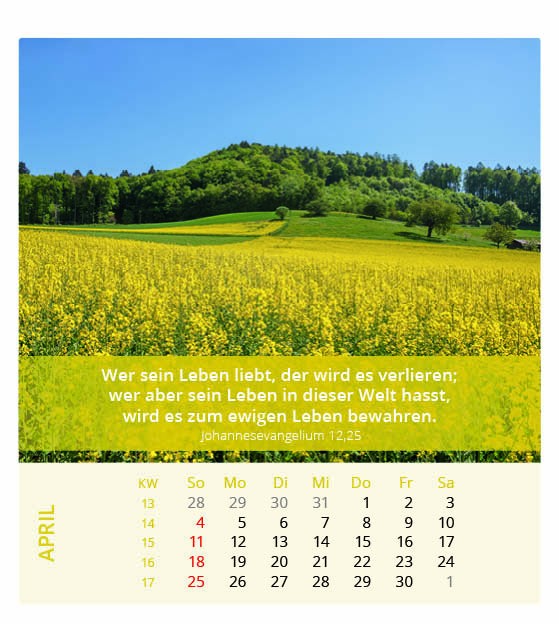 Ich bin der Herr, dein Gott - Tischkalender 2027