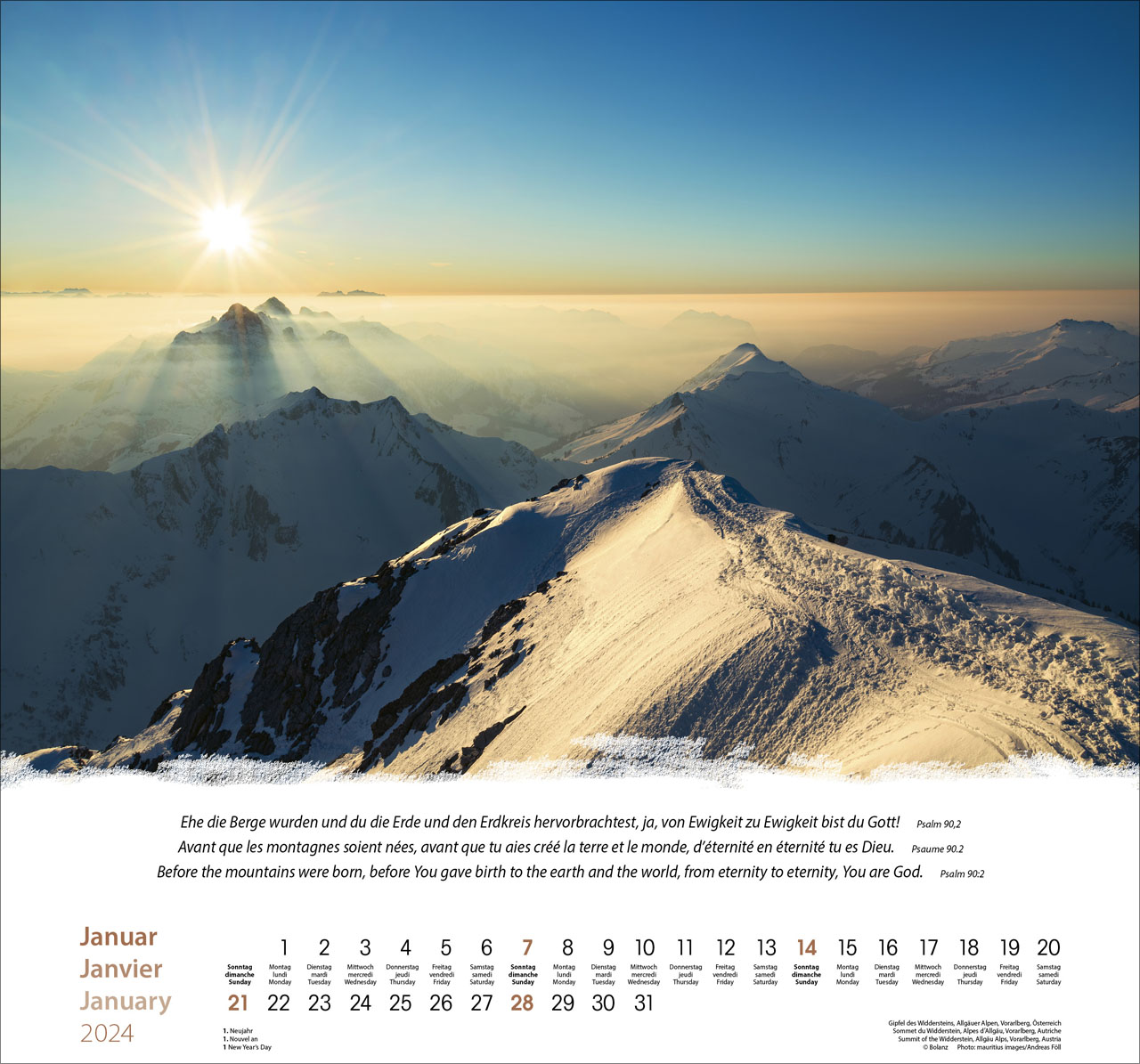 Berge 2024 - Wandkalender