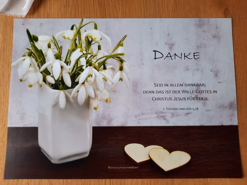 Postkarte - Danke, 1. Thes. 5,18 Postkarte - Danke, 1. Thes. 5,18