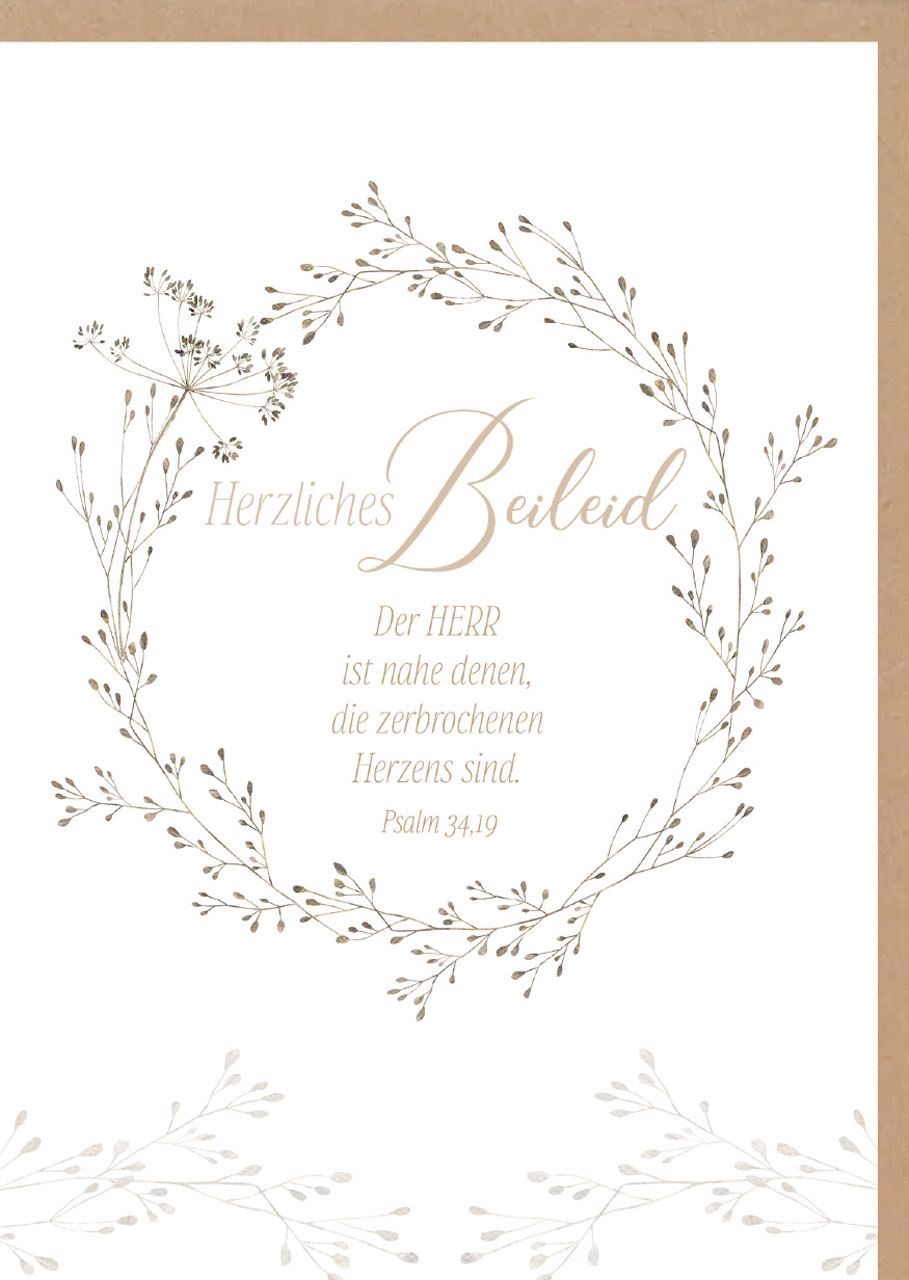 Doppelkarte Herzliches Beileid Ps. 34,19