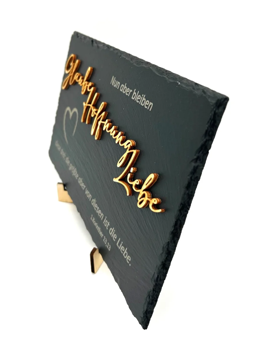 Schiefertafel - Glaube, Hoffnung, Liebe