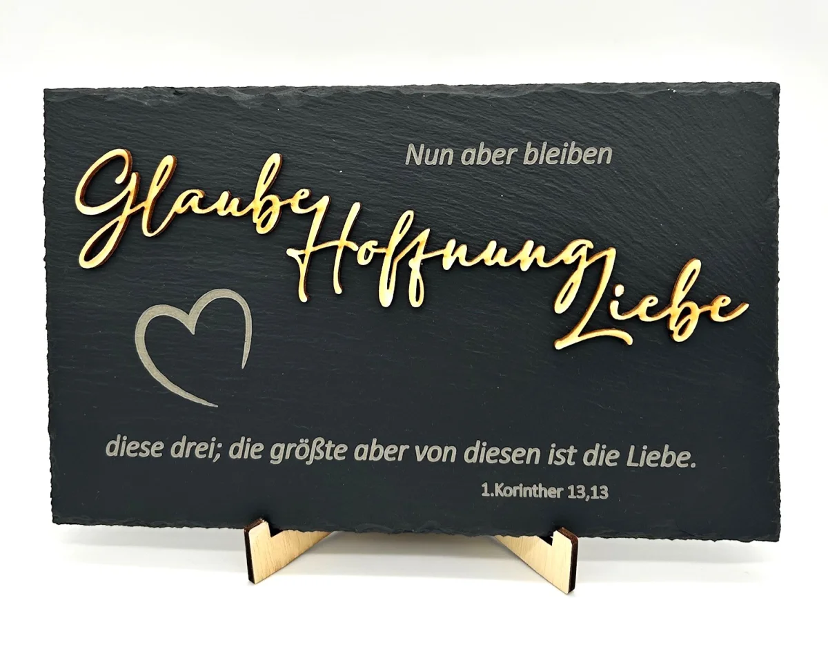 Schiefertafel - Glaube, Hoffnung, Liebe
