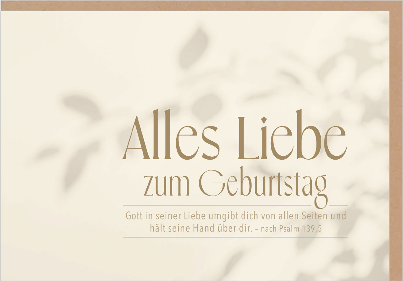 Doppelkarte Alles lLiebe zum Geburtstag Ps. 139,5