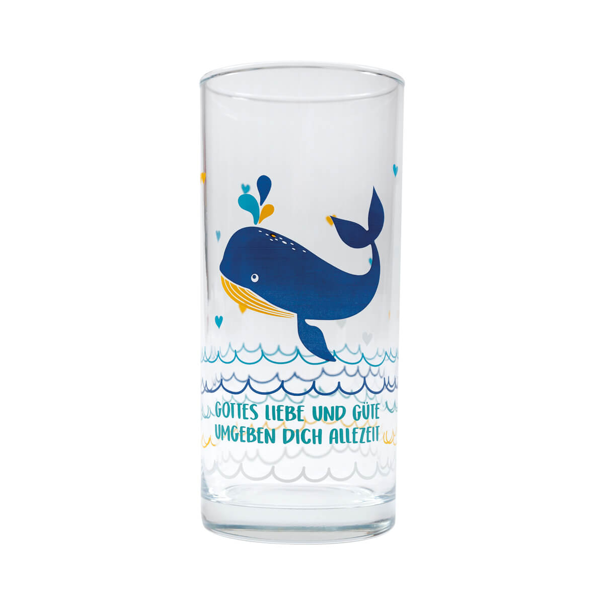 Glas-Walfisch-5295 Trinkglas Walfisch - Gottes Liebe und Güte...
