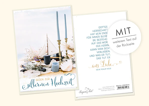 Doppelkarte - Zur silbernen Hochzeit - aus Liebe Doppelkarte - Zur silbernen Hochzeit - aus Liebe