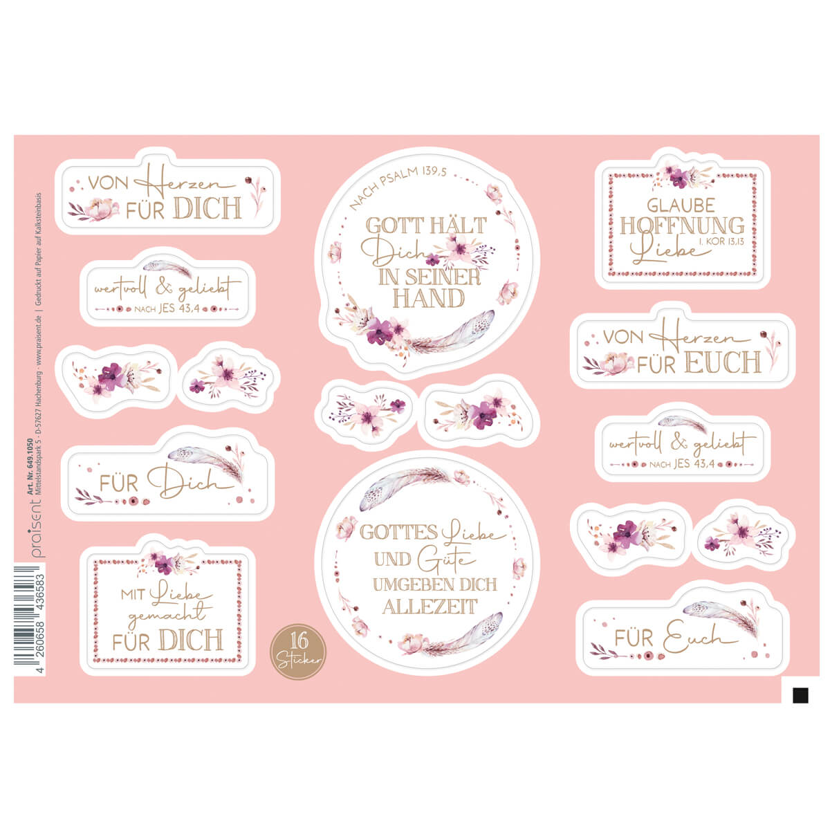 Stickerbogen -  in seiner Hand
