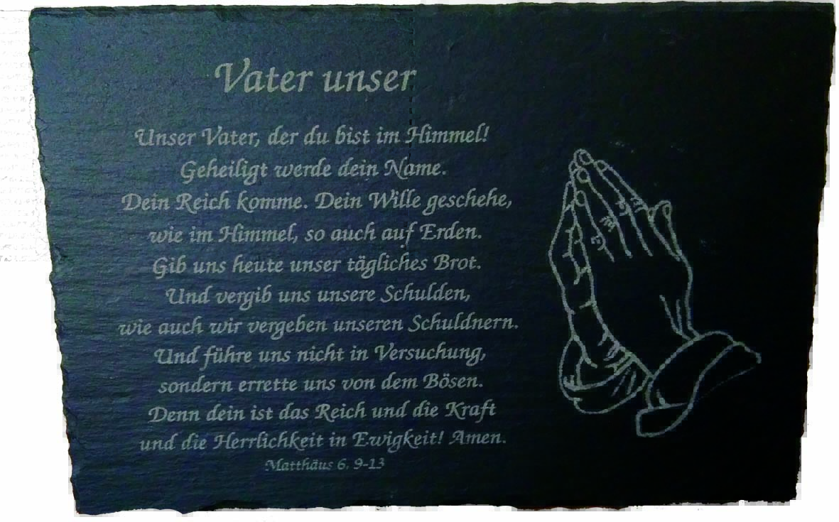 Schiefertafel - Vater unser