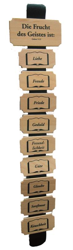 Wanddekoration aus Holz - Die Frucht des Geistes Wanddekoration aus Holz - Die Frucht des Geistes