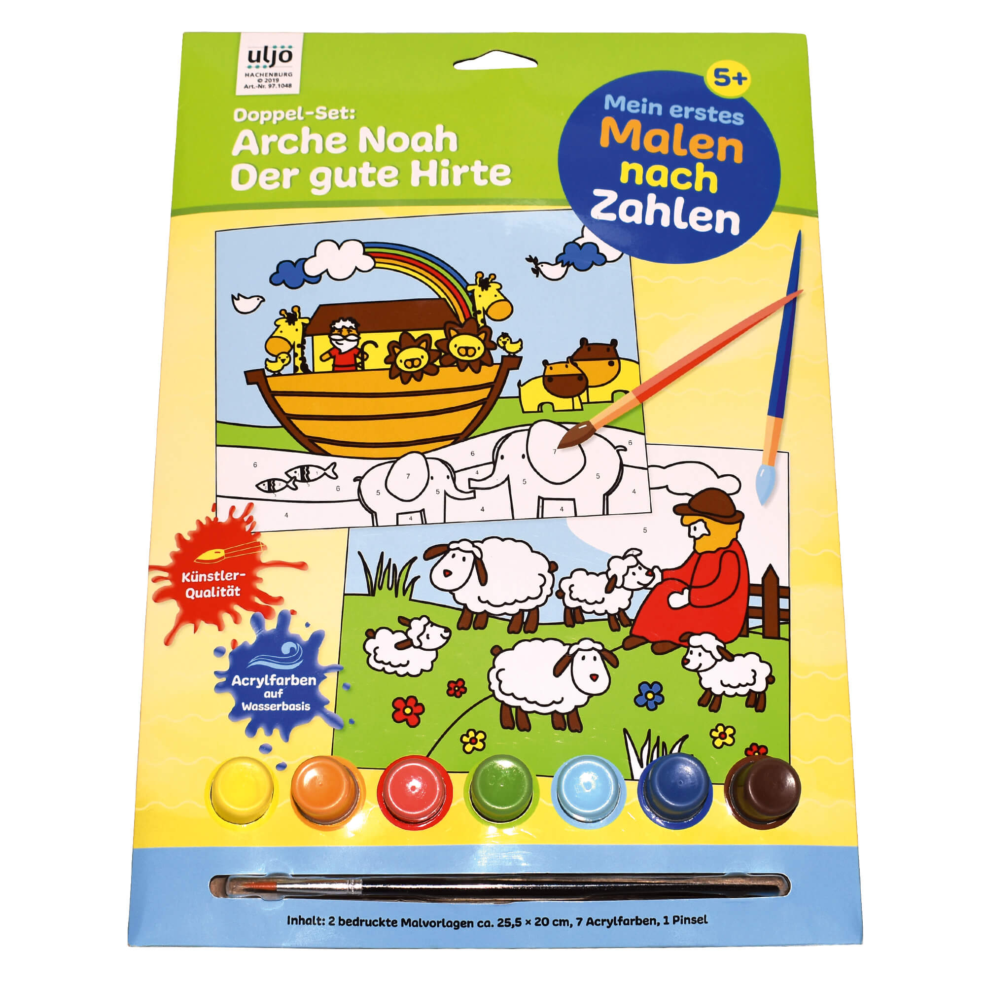 Mein-erstes-Malen-nach-Zahlen-Set-Arche-Noah-und-Der-gute-Hirte-1048-MalennachZahlen-1 Mein erstes Malen nach Zahlen-Set - Arche Noah und Der gute Hirte