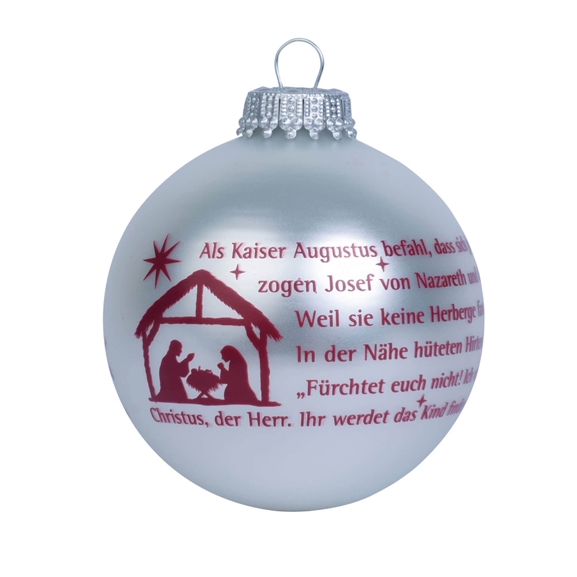 Weihnachtskugel - Krippe, Silber Weihnachtskugel - Krippe, Silber