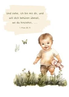 Postkarte - Junge, 1. Mose 28,15 Postkarte - Junge, 1. Mose 28,15