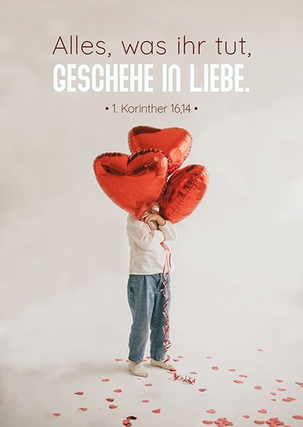 Postkarte – Liebe - Jahreslosung 2024 (Herzballons)