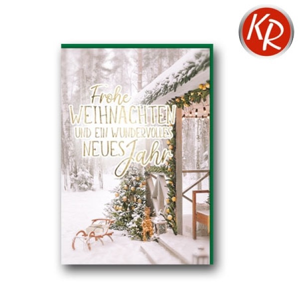 Doppelkarte - Weihnachten, Schlitten Doppelkarte - Weihnachten, Schlitten