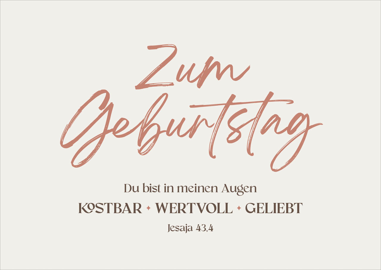 Postkarte - kostbar -wertvoll- geliebt