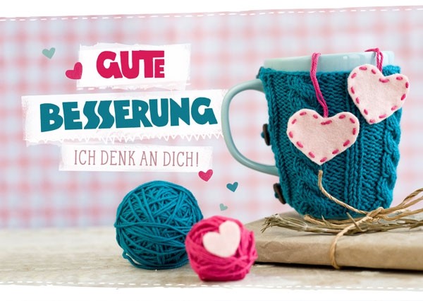 Postkarte-Gute-Besserung-Ich-denk-an-dich-9264 Postkarte - Gute Besserung - Ich denk an dich!
