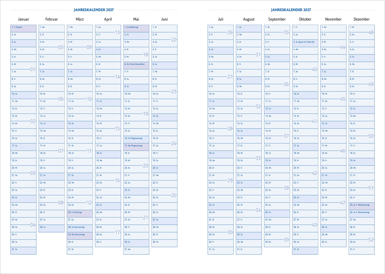 Agenda - Für jeden Tag 2027