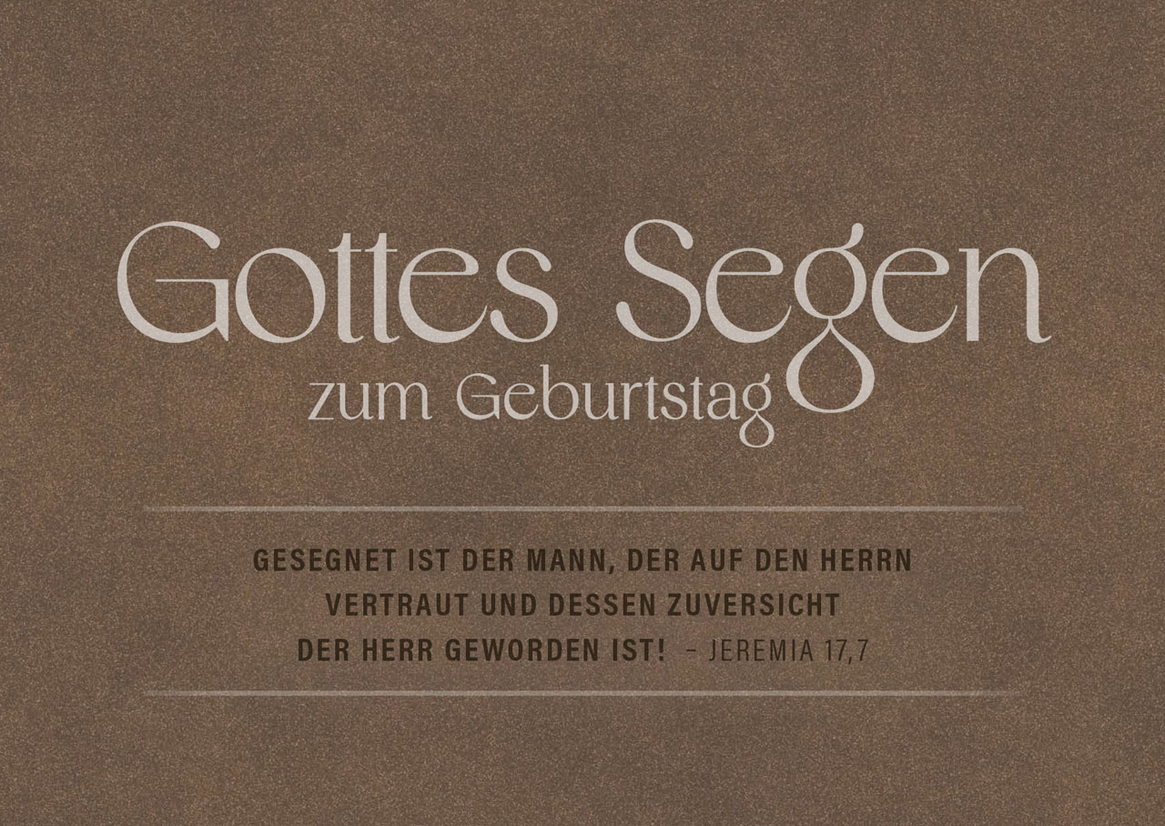 Postkarte - Gottes Segen zum Geburtstag (Lederoptik)