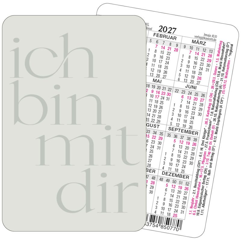 Kalenderkarte - Ich bin mit dir 2027