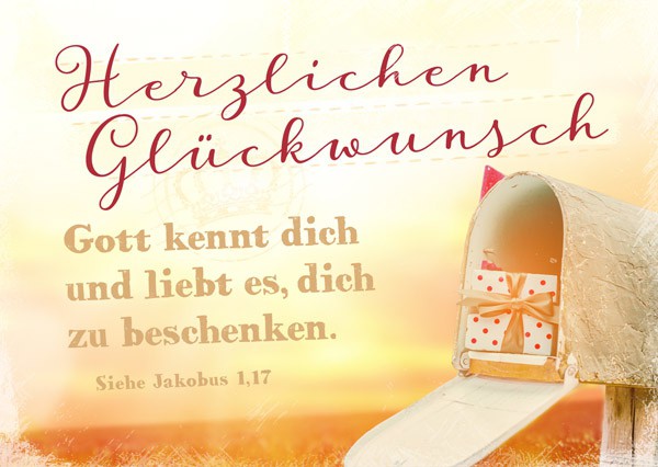 Postkarte-Herzlichen-Gl-ckwunsch-Briefkasten-9197 Postkarte - Herzlichen Glückwunsch (Briefkasten)