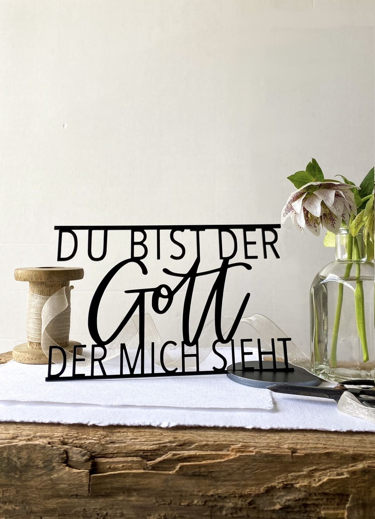 Schriftzug Metall - Du bist der Gott, der mich sieht Schriftzug Metall - Du bist der Gott, der mich sieht