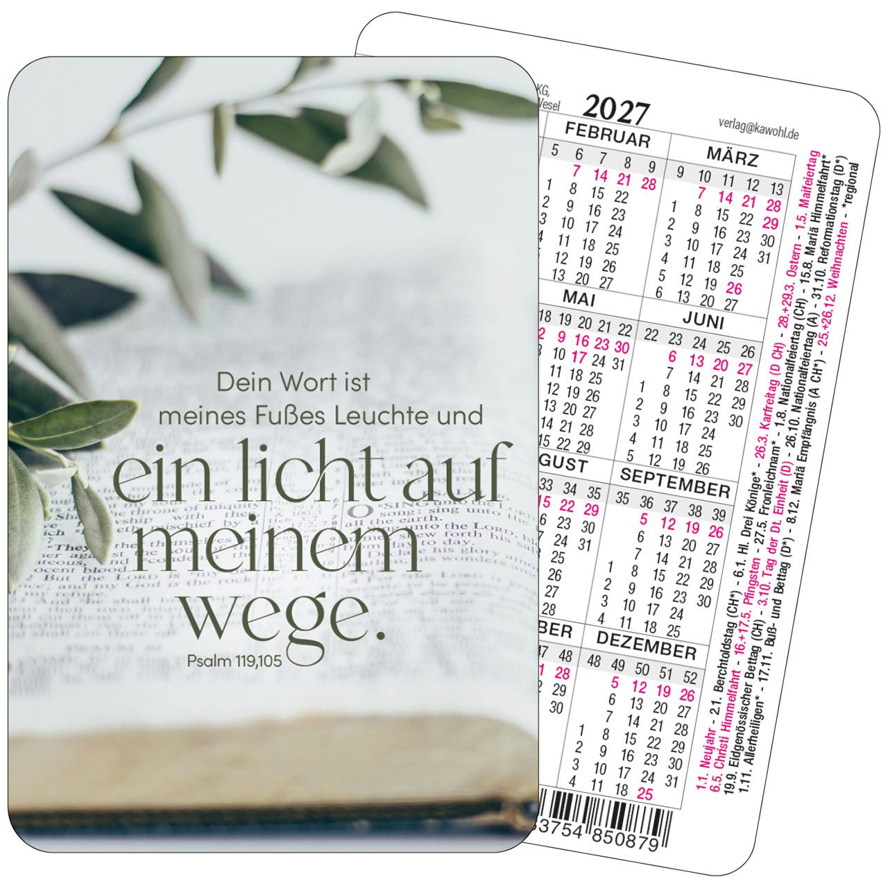 Kalenderkarte - Dein Wort 2027