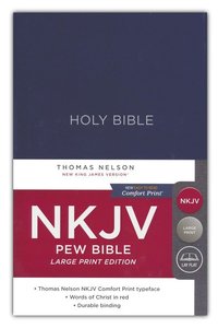 NKJV large print pew bible blue hardcover