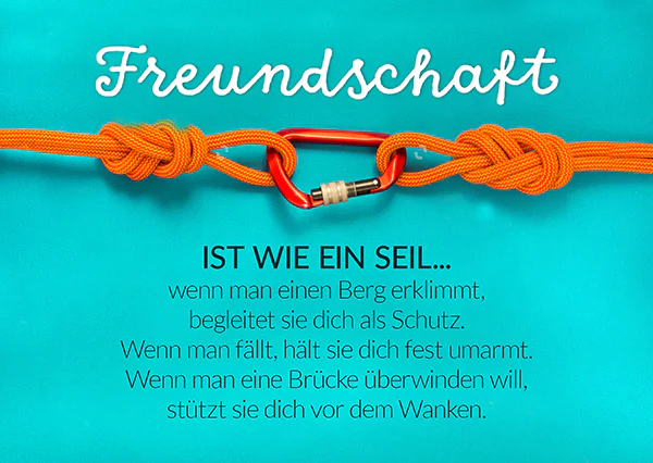 Postkarte - Freundschaft ist wie ein Seil