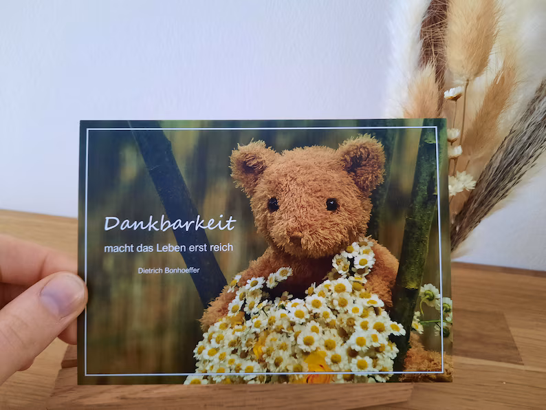 Postkarte  Dankbarkeit macht das Leben erst reich