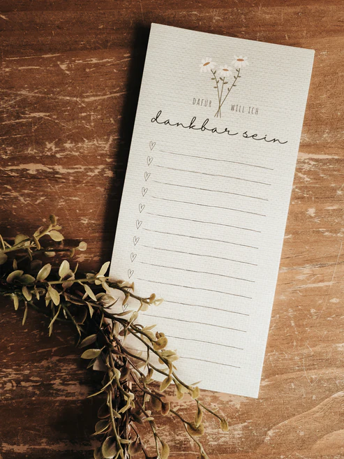 Notizblock - dankbar
