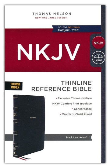 NKJV - Leatherlook, Black, Tniline Reference Bibel+Index NKJV - Leatherlook, Black, Tniline Reference Bibel+Index