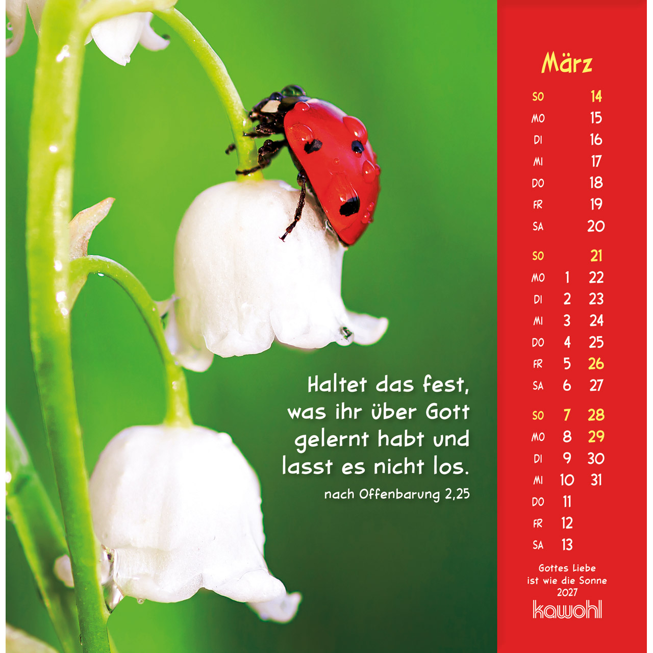 Aufstellkalender - Gottes Liebe ist wie die Sonne 2027