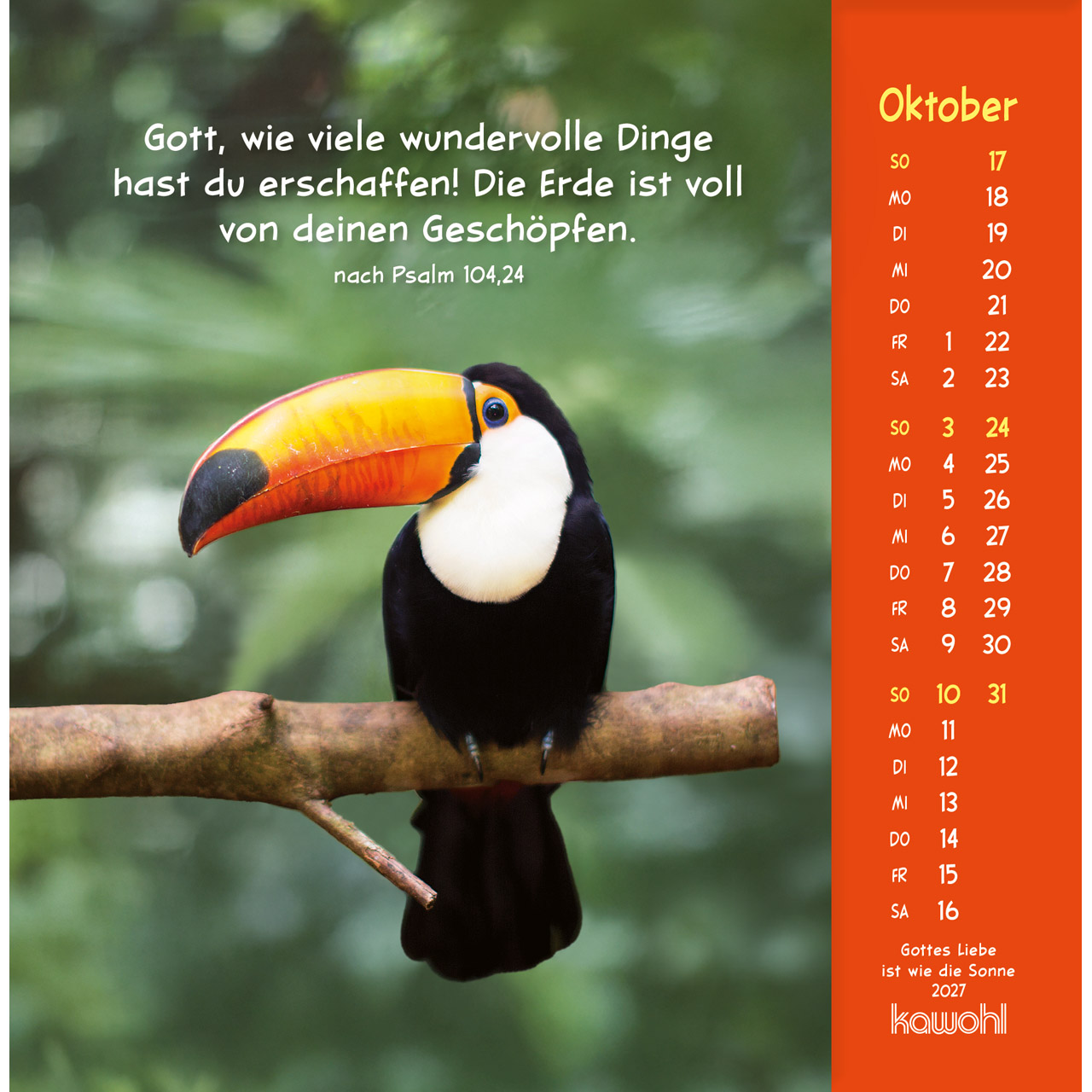 Aufstellkalender - Gottes Liebe ist wie die Sonne 2027