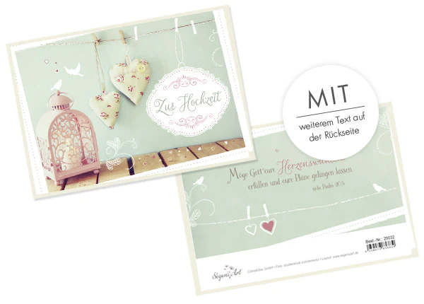 Doppelkarte - Zur Hochzeit - Herzenswünsche