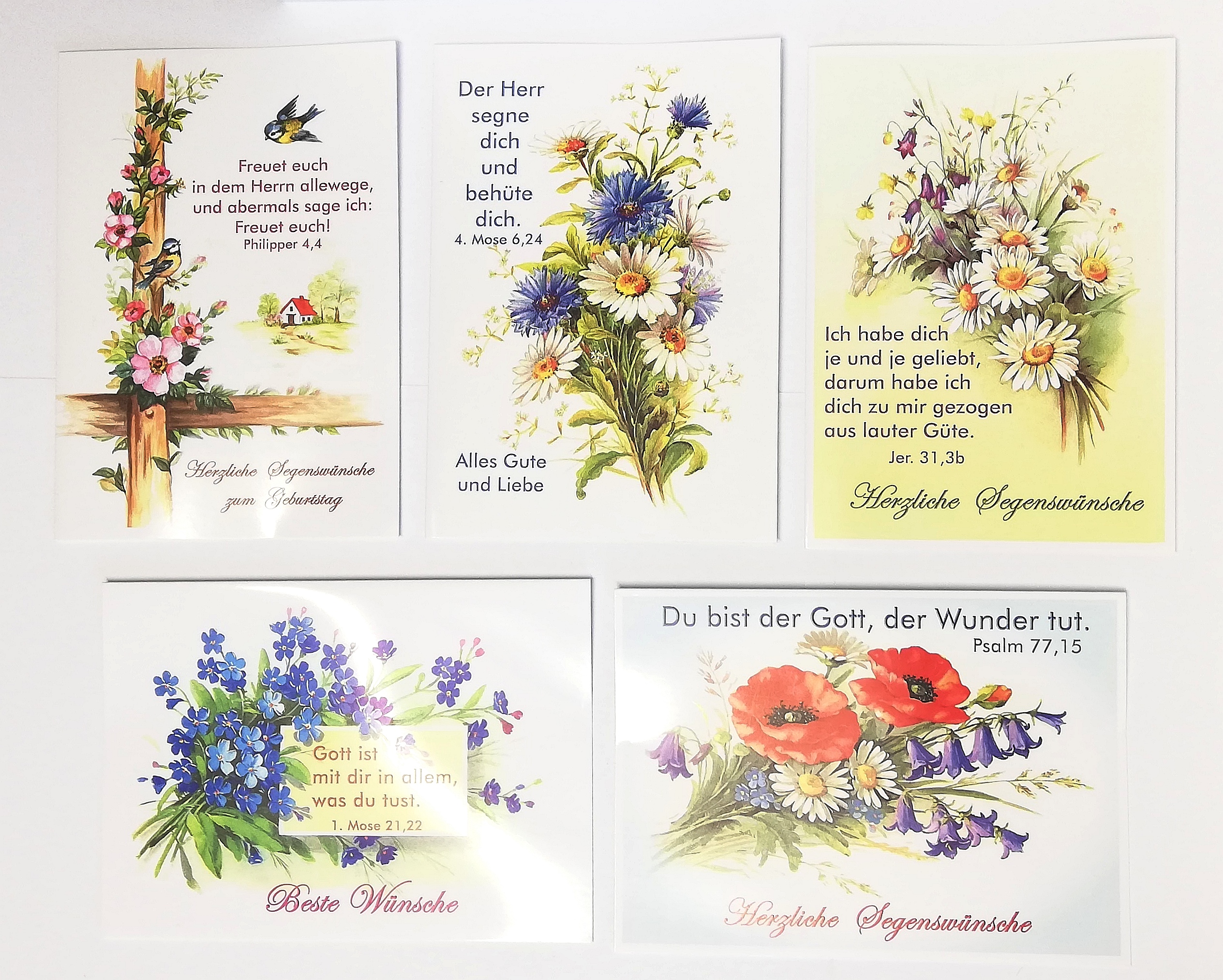 Doppelkarten zum Geburtstag - Set Blumen