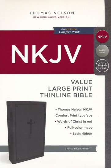 NKJV - Leathersoft, black, Thinline Bible