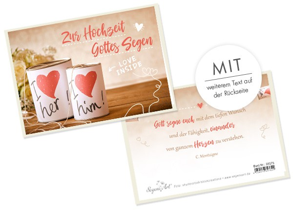 Doppelkarte - Zur Hochzeit - Love inside