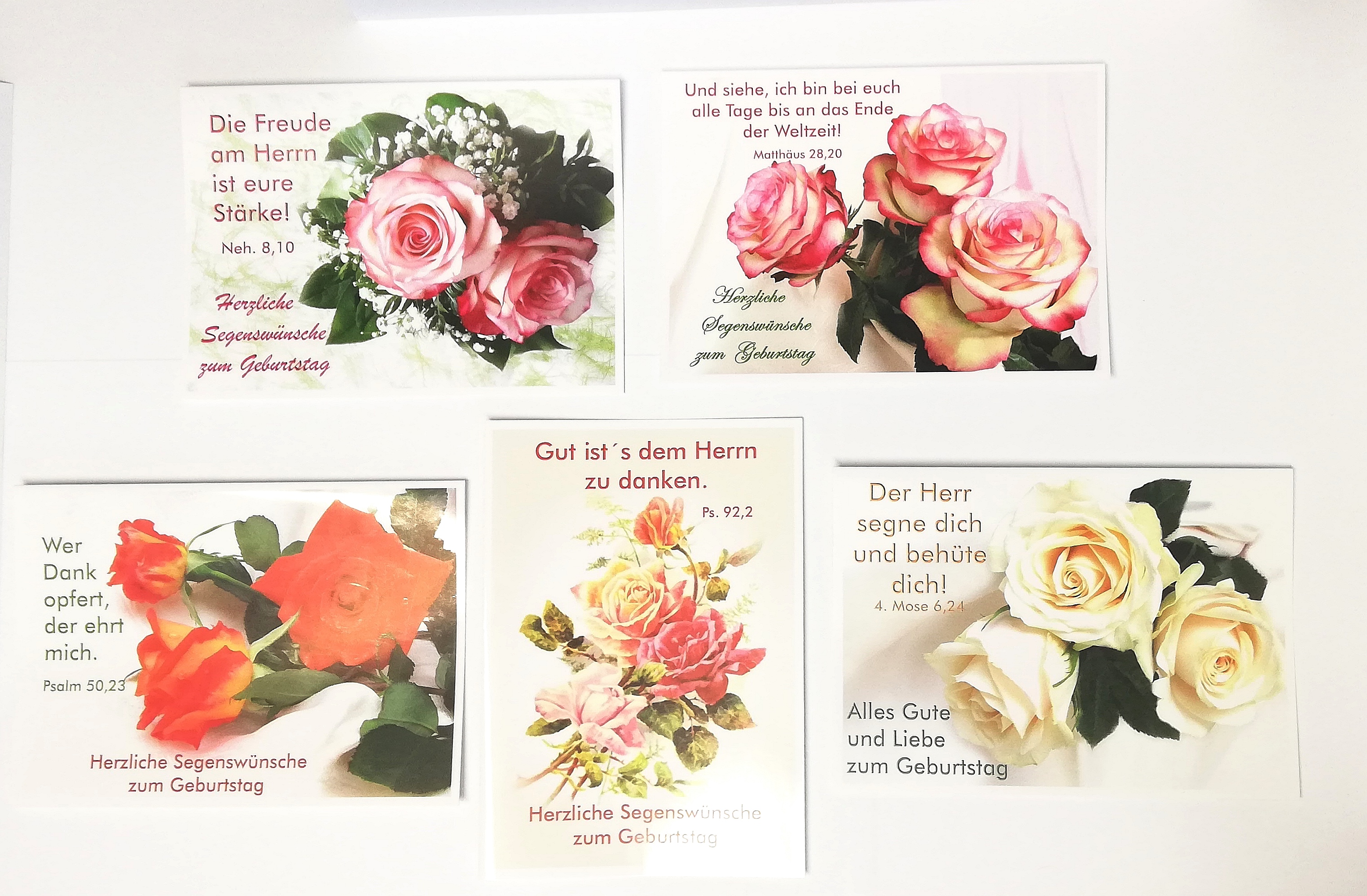 Doppelkarte zum Geburtstag - Set Rosen 1